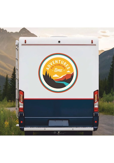 Adventure Time Kamp Sticker - 4x4 Off Road Kamp Sticker - Araba Oto Motosiklet Karavan Cam Sticker - 00113 30x30 Cm
