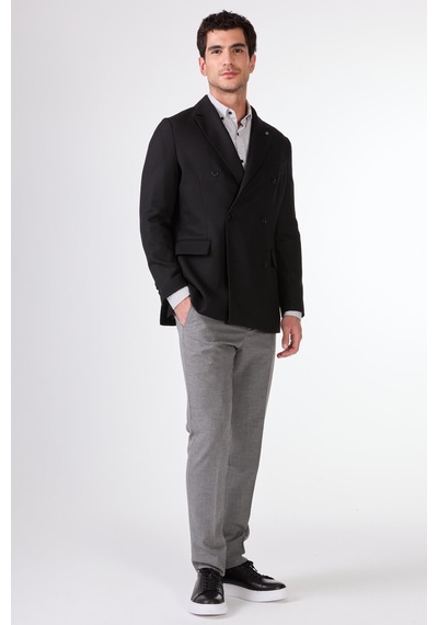 Dufy Siyah Erkek Ceket - Slim Fit Siyah