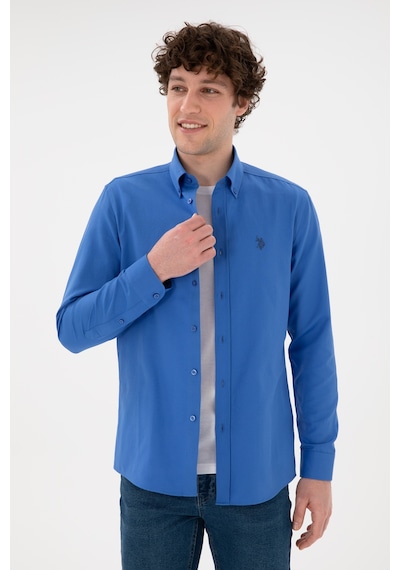 U.s. Polo Assn. Erkek İndigo Gömlek Basic 50306338-vr028 İndigo