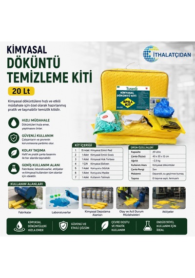 Kimyasal Döküntü Temizleme Kiti 20 Lt Bant Marketim