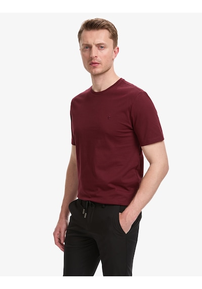 Pierre Cardin Erkek Bordo Tişört Basic 50325299-vr014