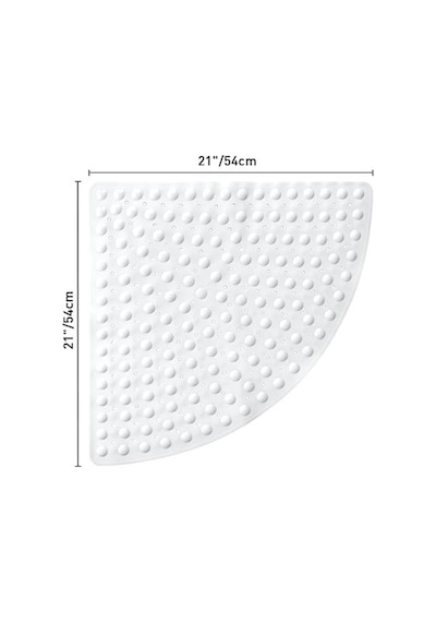 Mainshop Köşe Banyo Duş Paspası Ve Duşakabin Paspasları Tahliye Delikli 54x54 Cm M-163 Beyaz