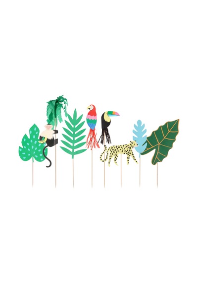 Meri Meri - Jungle Jamboree Cake Toppers - Jungle Jamboree Pasta Süsü Tüm Yaşlar