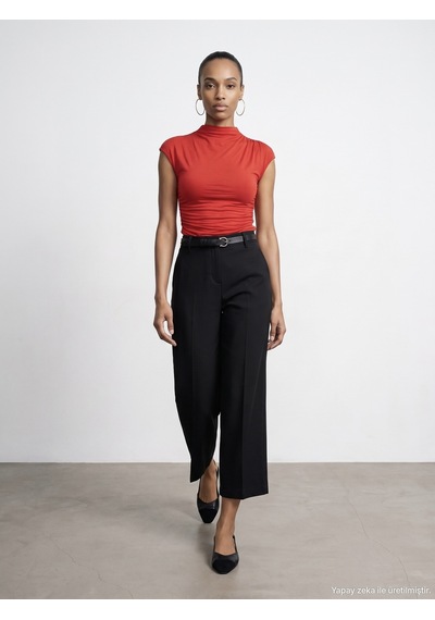 Dilvin 72783 Kemerli Culotte Pantolon Siyah