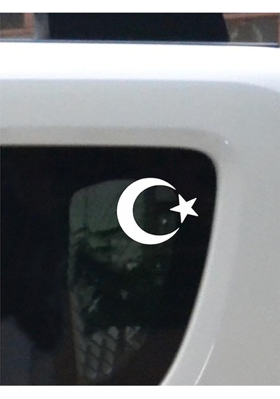 Ay Yıldız Folyo Kesim Etiket Beyaz 11cm