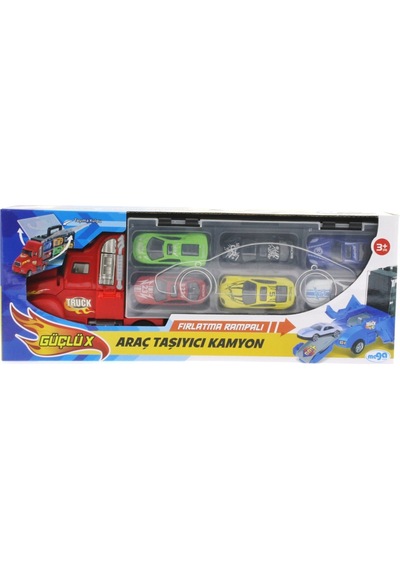 Fırlatma Rampalı Araç Taşıyıcı Kırmızı   Kamyon
