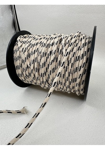 5 Mm Çizgili Örgü Kordon-5 Metre-ekru