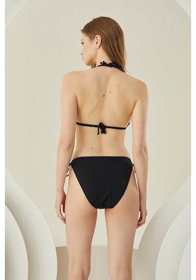 Loya Kadın Siyah Boyundan Bağlamalı Üçgen Tek Üst Bikini