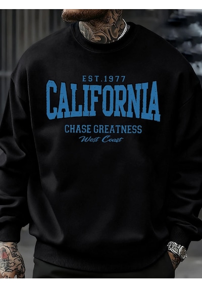 Startmore Tarzsokak California Chasing Greatness Desen Erkekler Kazak Hip Hop Sokak Spor Giyim Moda Polar Kazak Y Siyah Startmore Tarzsokak California Chasing Greatness Desen Erkekler Kazak Hip Hop Sokak Spor Giyim Moda Polar Kazak Y Siyah