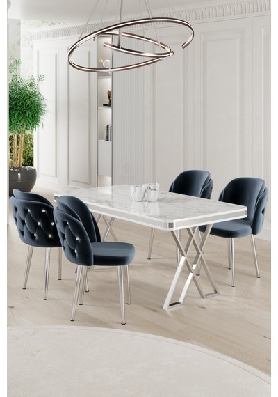 Canisa Rigel Serisi 80x130 Lak Panel Beyaz Mermer Desen Masa Takımı Krom Ayaklı 4 Antrasit Sandalye Masa Beyaz Mermer Desen Sandalye Antrasit Canisa Rigel Serisi 80x130 Lak Panel Beyaz Mermer Desen Masa Takımı Krom Ayaklı 4 Antrasit Sandalye Masa Beyaz Mermer Desen Sandalye Antrasit