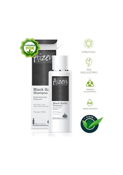 Aizen Cosmetic Siyah Sarımsak Şampuan