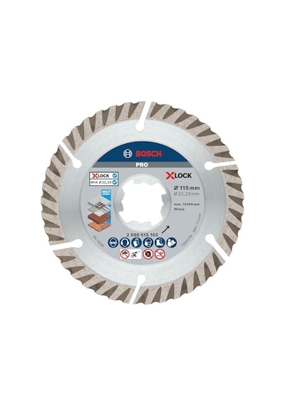 Professional Accessories X-lock - Standard Seri Genel Yapı Malzemeleri İçin Elmas Kesme Diski 115 Mm