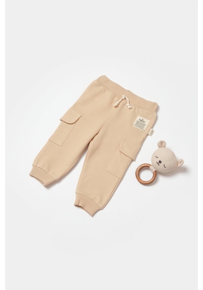 BabyCosy Organik Cepli Pantolon Taş