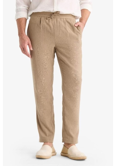 Defacto Relax Fit Kısa Paça Keten Görünümlü Pantolon E4790ax25aubn295 Kahve