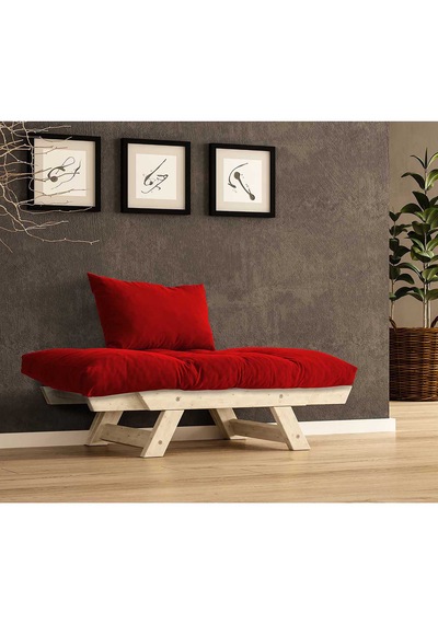 Woodesk Adalar Masif Natural-kırmızı Renk Berjer Cpt8145-140