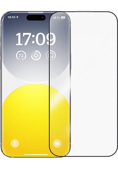 Baseus Crystalline Apple iPhone 15 Pro Uyumlu İçin Parlama Önleyici Tempered