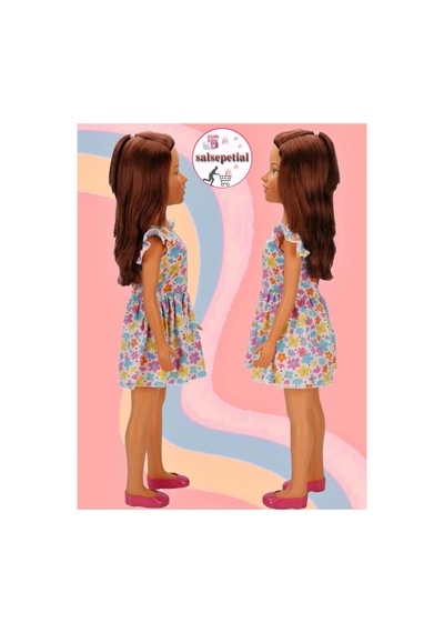 Büyük Boy Et Bebek 80cm Yürüyüş Arkadaşım Clara Bebek 80cm Oyuncak Bebek Çiçekli Elbiseli