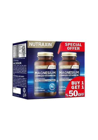 Nutraxin Magnesium Complex + Vitamin B6 60 Tablet 2li Paket