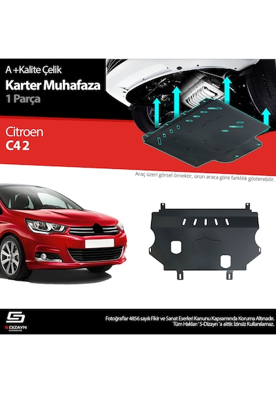 S-dizayn Citroen C4 Çelik Karter Muhafaza 2010-2020 A+ Kalite