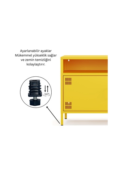 Pera Tv Ünitesi, Tv Dolabı,2 Kapaklı, Açık Raflı 100,50 X 40 X 64,50 Cm Ral 1018 Sarı Pera Tv Ünitesi, Tv Dolabı,2 Kapaklı, Açık Raflı 100,50 X 40 X 64,50 Cm Ral 1018 Sarı