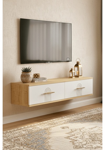Tda1215db - İda120 Duvara Montaj Tv Stand, Tv Rafı, Tv Sehpası Safirmeşe - Beyaz 120cm Tda1215db - İda120 Duvara Montaj Tv Stand, Tv Rafı, Tv Sehpası Safirmeşe - Beyaz 120cm