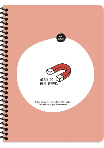 Hisli Şeyler A4 80 Yaprak Defter Çizgili Spiralli Stickerli Hepside Beni Bulur