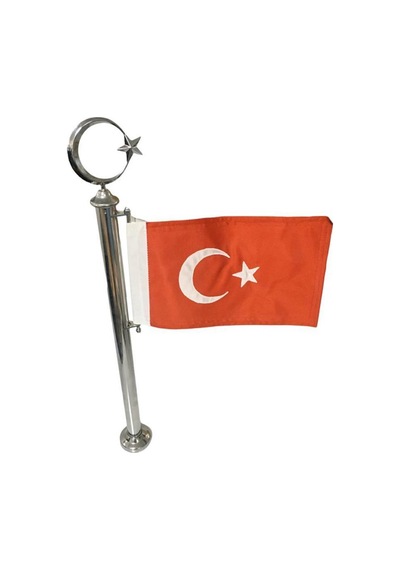 Şehit Mezarı Bayrak Direği Paslanmaz 304 Krom 67Cm