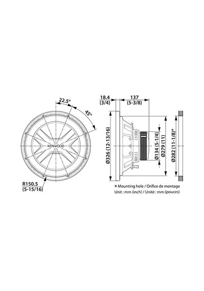 Car Audio Kfc-ps3017w Ps Serisi Subwoofer, 30 Cm, 2000 W, Single Vc, 4 Ohm