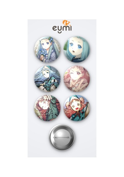 Witch Hat Atelier Richeh Ve Tetia 6'lı Metal Rozet Seti 58mm İğneli Buton Çanta Yaka Rozeti Çok Renkli