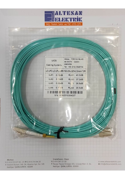 UCS LC/UPC-LC/UPC-OM3/150-DX-LSZH-2.0MM