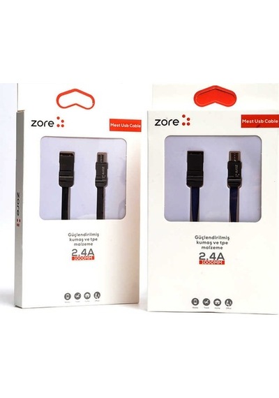 Zore Mest Micro Usb Kablo 1M-Siyah