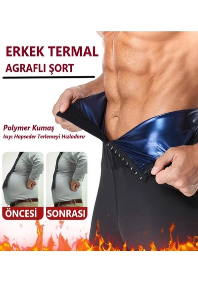 Mistirik Sauna-şort Korse Terleten Iki Beden Incelten İçi Termal Şort Siyah