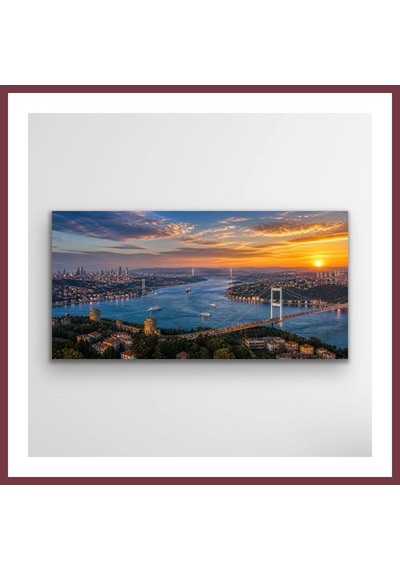 Storeşahin 3 Boğaz Manzaralı İstanbul Kanvas Tablo 40x80 Cm Shn0720 Çok Renkli