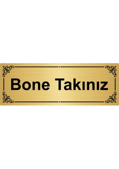 Bone Takınız 7x20cm Altın Renk Metal Yönlendirme Levhası