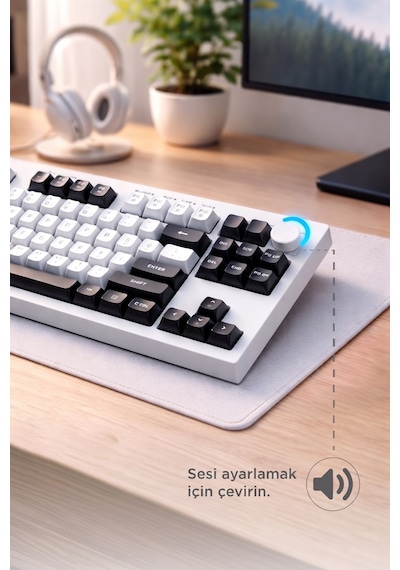 Kablolu Klavye Rgb Işıklı Sessiz Q Klavye Tk12