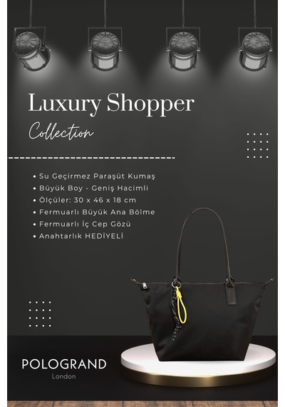 Orijinal Geniş Hacimli Su Geçirmez Paraşüt Kumaş Shopper Trend Ve Şık Büyük Boy Omuz Ve Kol Çantası Gri