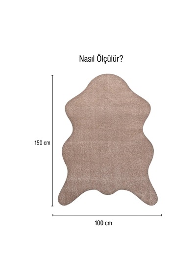 Çam Halı Poly Rpppst3000 Vizon/kahve Peluş Post Şeklinde Halı-salon-antre-oturma Odası-yumuşak-kaymaz Taban-yıkanabilir