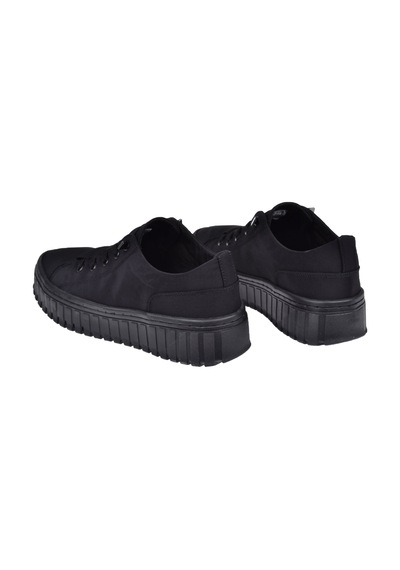 Gamelu Kalın Taban Kadın Spor Ayakkabı Sneaker Ek-canvas-z Siyah