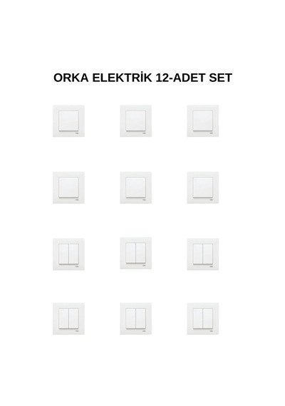 Karre Beyaz 6-adet Komütatör+ 6-adet Anahtar Çerçeve Dahil