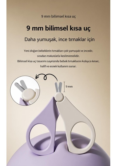 Valkyrie Geyik Figürlü Bebek Tırnak Bakım Seti 5 Parça Güvenli Makas Cımbız Tırnak Makas Törpü Seti Mor