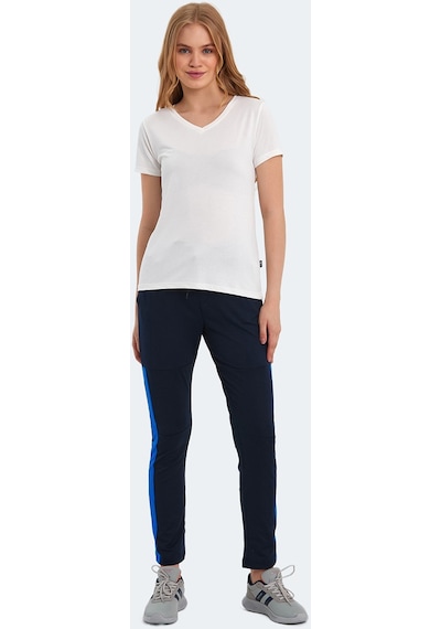 Slazenger PERICAS Kadın V Yaka Ekru Tişört