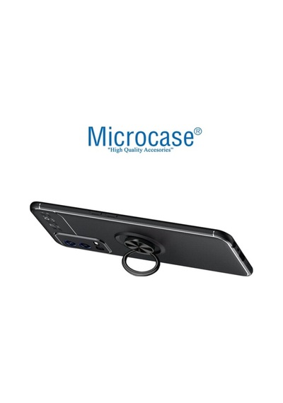 Microcase Oppo A55 Focus Serisi Yüzüklü Kilif - Siyah 536339400