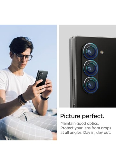 Samsung Galaxy Z Fold 6 İle Uyumlu Kamera Lens Camı Koruyucu Kolay Kurulum Glas.tr Ez Fit Optik Pro 2 Adet Black - Ag