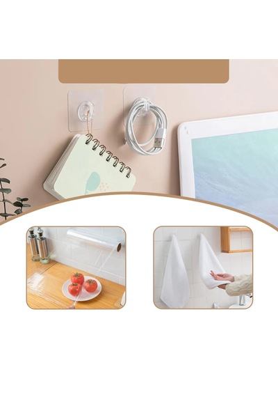 Yapışkanlı Banyo Mutfak Eşya Havlu Vb Ürün Askılığı-al4835 2 Adet Şeffaf