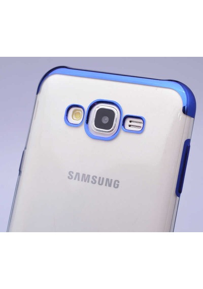 Galaxy J7 Kılıf İnce Köşeleri Renkli Şeffaf Silikon