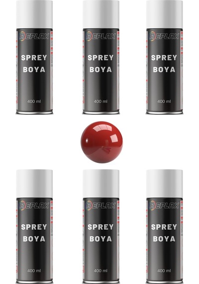 6 Adet Ral 3002 Karmen Kırmızı Sprey Boya 400 Ml