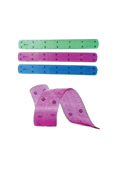 Esnek Cetvel Kırılmaz Cetvel 30 Cm Karışık Renkler Pembe Genel