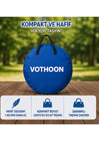 Otomatik Kabin Giyinme Çadırı 120x120x190 Cm Üst Havalandırma Yan Pencereli Duş & Wc Çadırı Mavi Çok Renkli