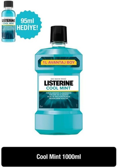 Listerine Coolmint 1000 ML + Listerine Mouthwash-Coolmınt 95 ML