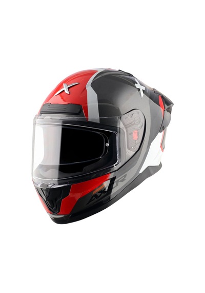 Axor Saber Spark Dull Ece 22.06 Kapalı Kask Beyaz - Kırmızı - Siyah
